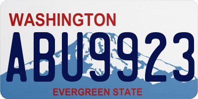 WA license plate ABU9923