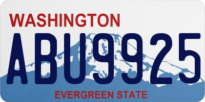 WA license plate ABU9925