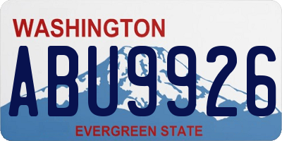 WA license plate ABU9926