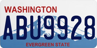 WA license plate ABU9928