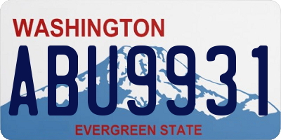 WA license plate ABU9931