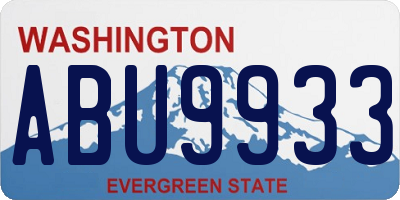WA license plate ABU9933