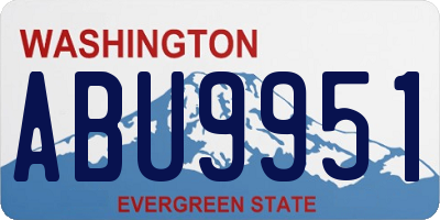 WA license plate ABU9951