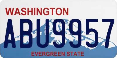 WA license plate ABU9957