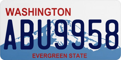 WA license plate ABU9958