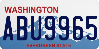 WA license plate ABU9965
