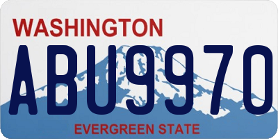 WA license plate ABU9970