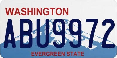 WA license plate ABU9972