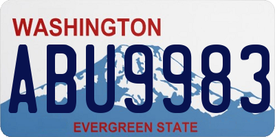 WA license plate ABU9983