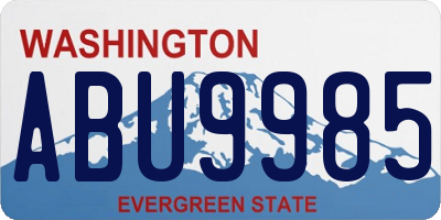 WA license plate ABU9985