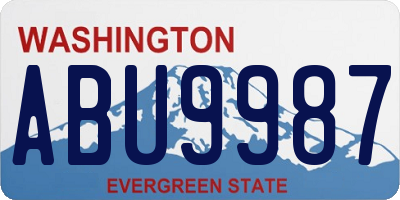WA license plate ABU9987