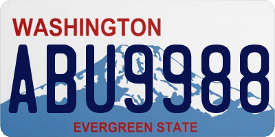 WA license plate ABU9988