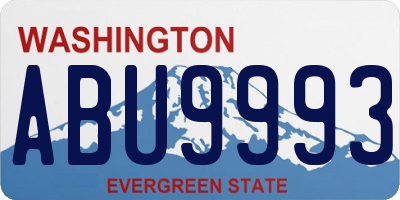 WA license plate ABU9993