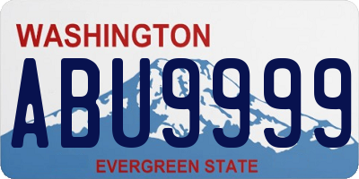 WA license plate ABU9999