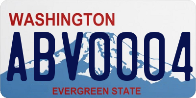 WA license plate ABV0004