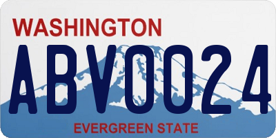 WA license plate ABV0024