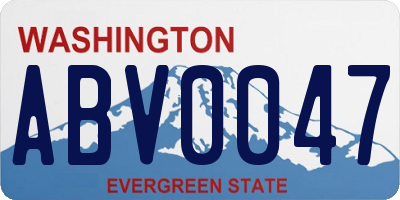 WA license plate ABV0047