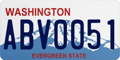 WA license plate ABV0051