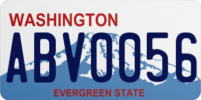 WA license plate ABV0056