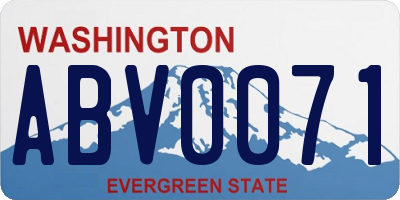 WA license plate ABV0071