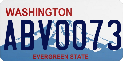 WA license plate ABV0073