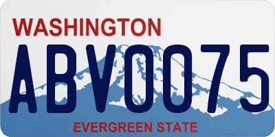 WA license plate ABV0075