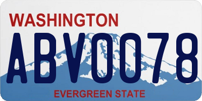 WA license plate ABV0078