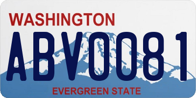 WA license plate ABV0081