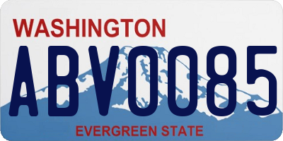 WA license plate ABV0085