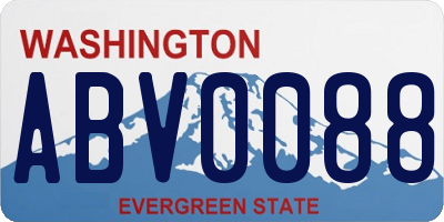 WA license plate ABV0088