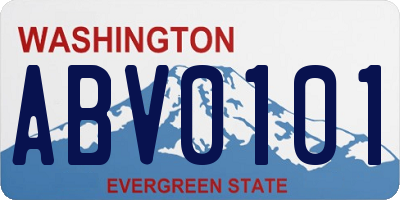 WA license plate ABV0101