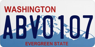 WA license plate ABV0107