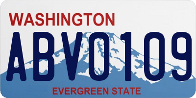 WA license plate ABV0109