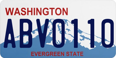 WA license plate ABV0110