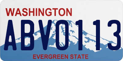 WA license plate ABV0113
