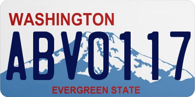WA license plate ABV0117