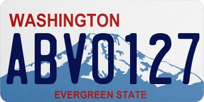 WA license plate ABV0127
