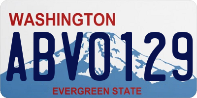 WA license plate ABV0129