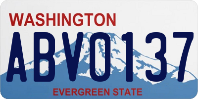 WA license plate ABV0137