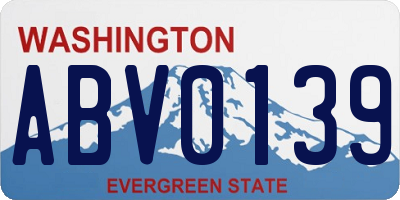 WA license plate ABV0139