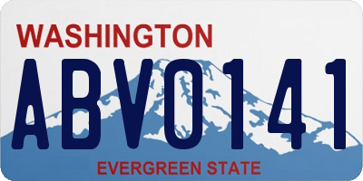WA license plate ABV0141