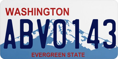 WA license plate ABV0143