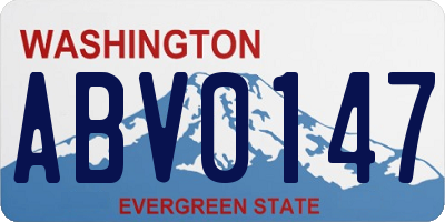 WA license plate ABV0147