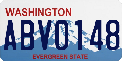 WA license plate ABV0148