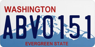 WA license plate ABV0151