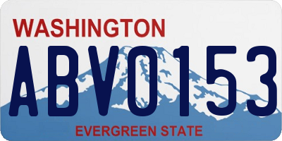 WA license plate ABV0153