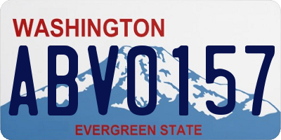 WA license plate ABV0157