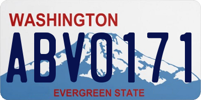WA license plate ABV0171