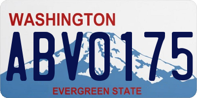 WA license plate ABV0175