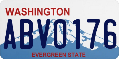WA license plate ABV0176